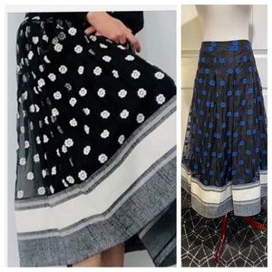 Sachin + Babi Noir embroidered floral midi ball skirt